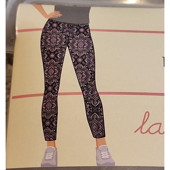 NWT Bobbie Brooks Super Soft Printed Leggings  Pink Teal  Size 2X - Picture 1 of 5